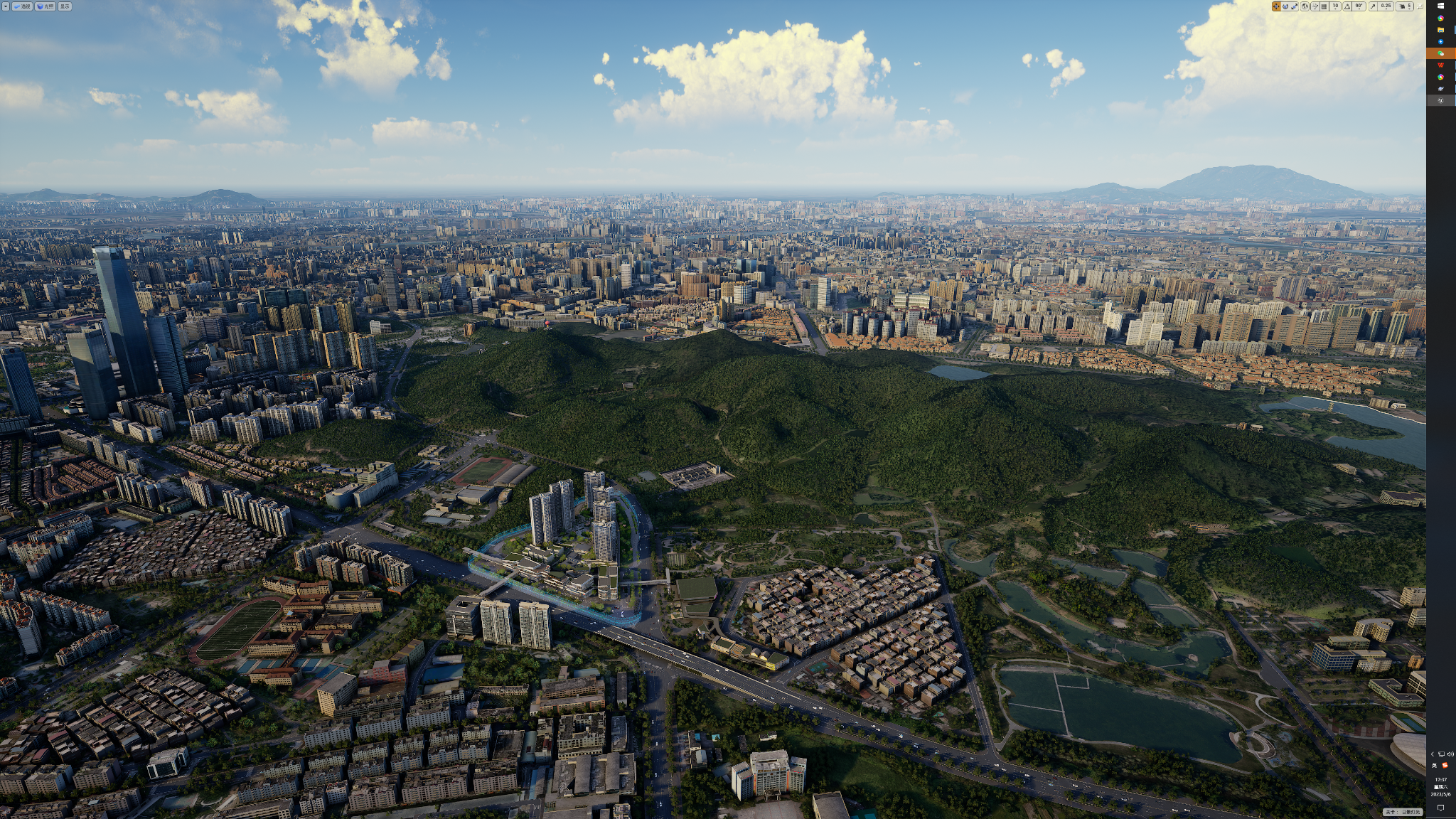 山体城市全景